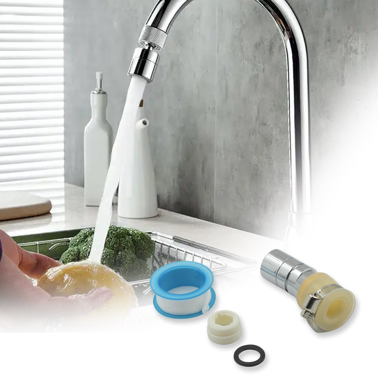 0568 360 Swivel Faucet Tap Aerator, Water Saving Shower Attachment, Faucet Booster Kitchen Bathroom Filter, Stainless Steel Tap Water Splash Proof Head Nozzle Sprayer,for Kitchen Bathroom Faucet 0568 360 Swivel Faucet Tap Aerator, Water Saving Shower Attachment, Faucet Booster Kitchen Bathroom Filter, Stainless Steel Tap Water Splash Proof Head Nozzle Sprayer,for Kitchen Bathroom Faucet